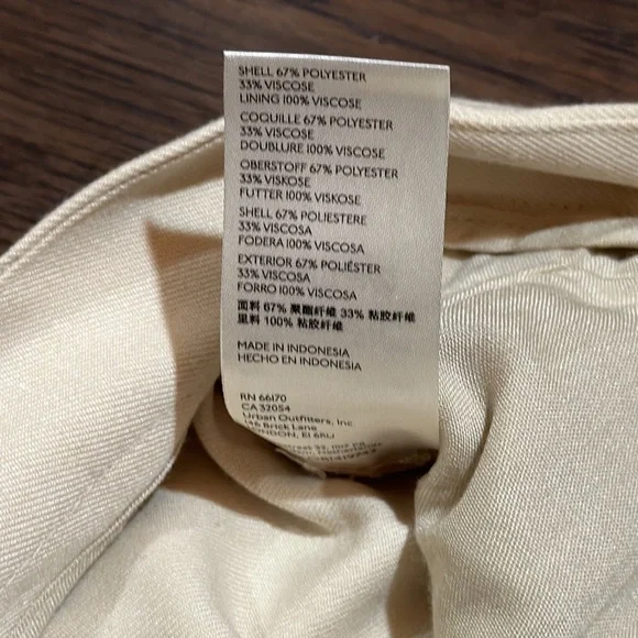 Free People High Rise Pia Dad Pleated Trouser Pants Size 12 Color Cream - Picture 8 of 10